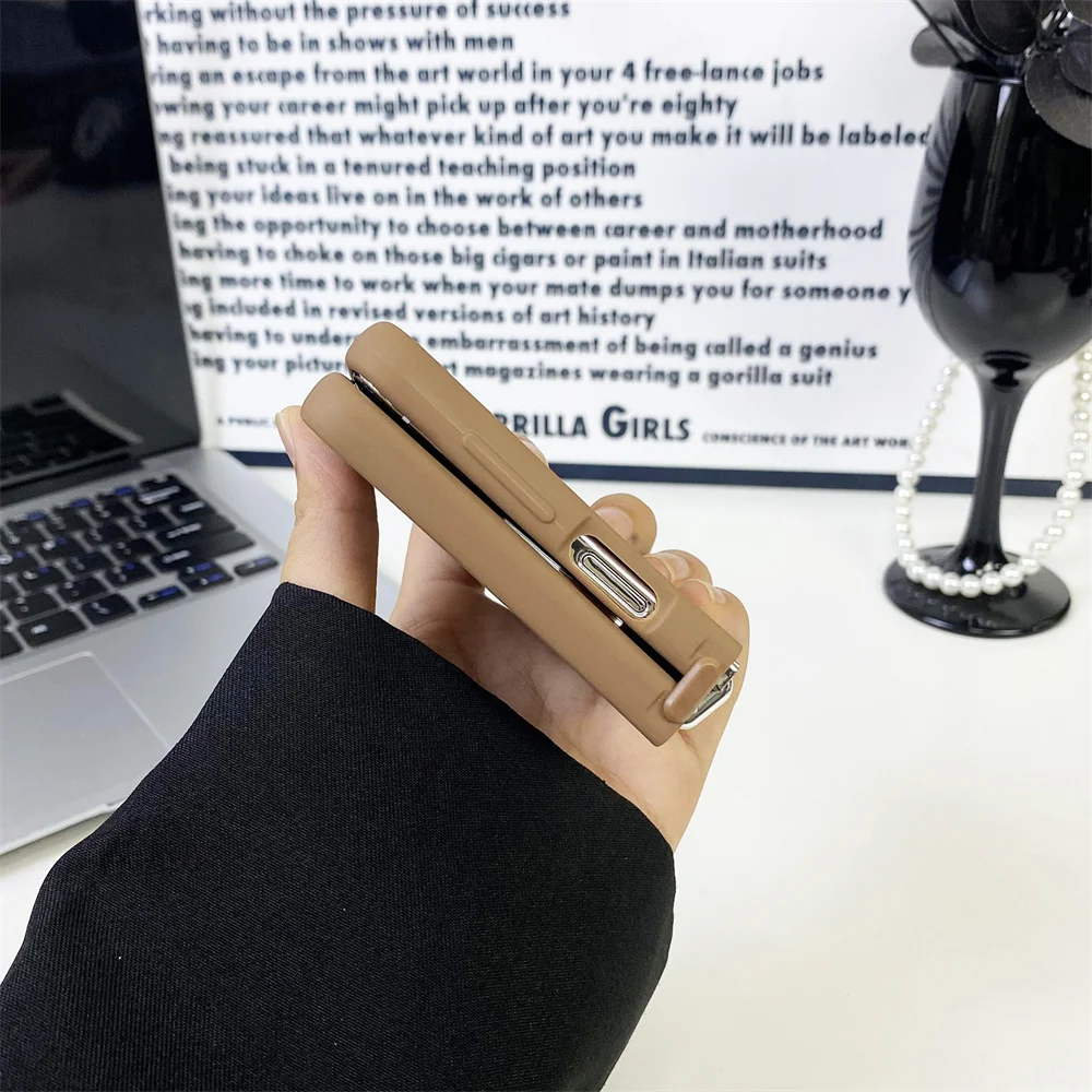 Z Flip6 Small Fragrant Wind Cloth Gradient Case for Samsung Galaxy Z Flip 6 5 4 3 ZFlip4 Flip 5 6 Slim Shockproof Bumper Cover_voghion.com