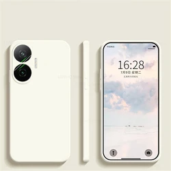 Original Liquid Silicone Shockproof Phone Case - Soft TPU Protective Cover for POCO F7 (Cream White)