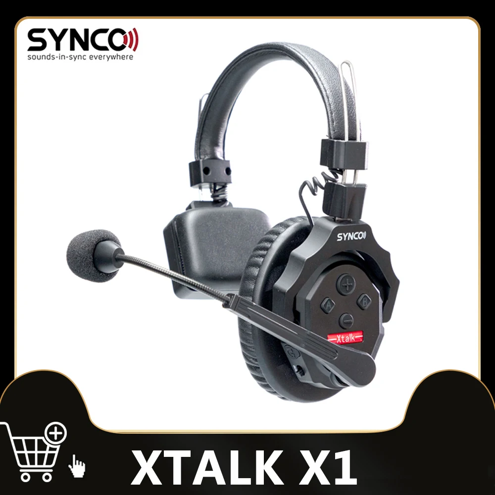 Synco XTalk X2 Wireless Intercom System Including Two Single-Ear Headsets With Internal Lithium Ion Batteries 2 4 Ghz