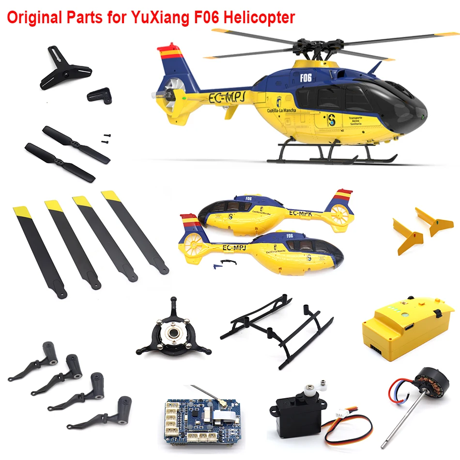 Kit Hélicoptère RC YUXIANG F06 EC135 - Fuselage, Rotors, Moteur, Servos, ESC, Sans Télécommande Ni Batterie