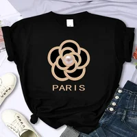 Marque de luxe fleur femmes de haute qualité été imprimé T-shirt décontracté surdimensionné Y2k manches personnalisées col rond femmes vêtements 1