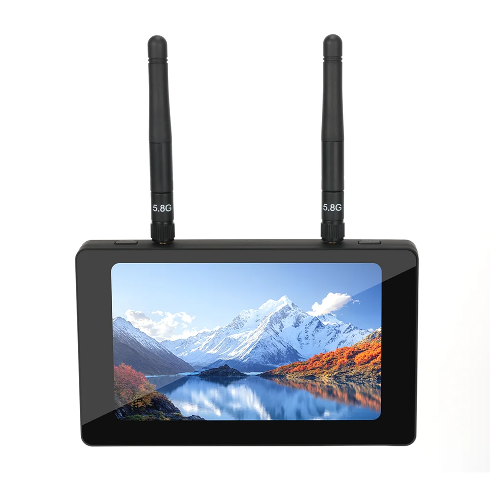 Côté du moniteur avec les ports d'entrée et la batterie 4000mAh visible