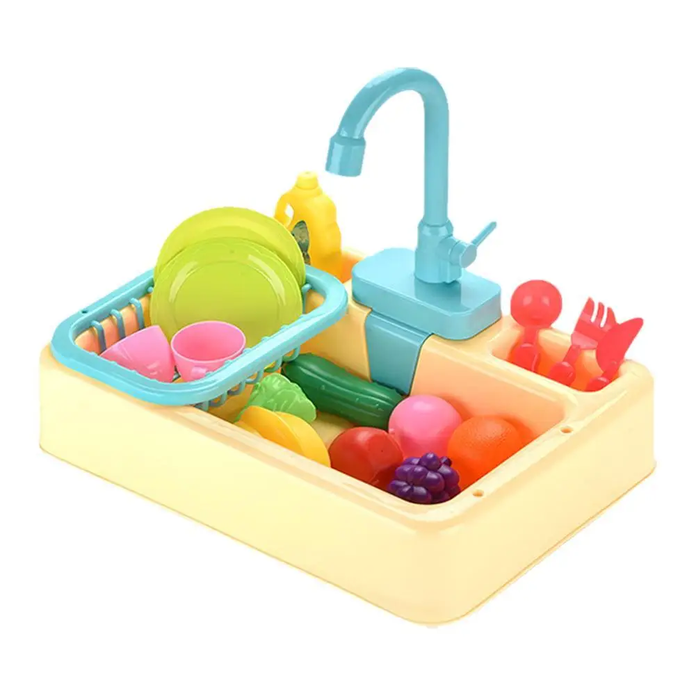

Симпатичные игрушки для кухонной раковины, автоматическая система водного цикла, игровой домик, игрушка для ролевых игр в посудомоечной машине, игрушки для девочек и мальчиков, 3 цвета