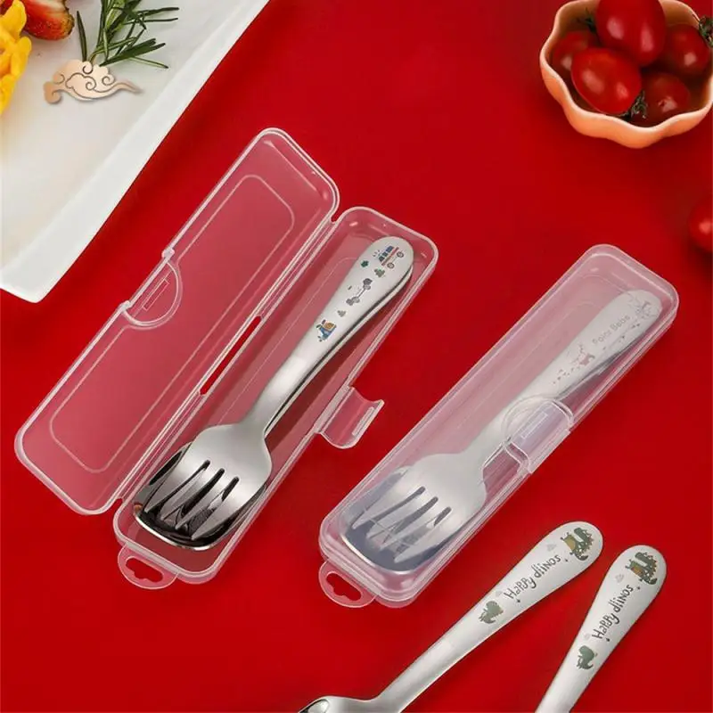Children Tableware Spoon Fork Flat Headed
