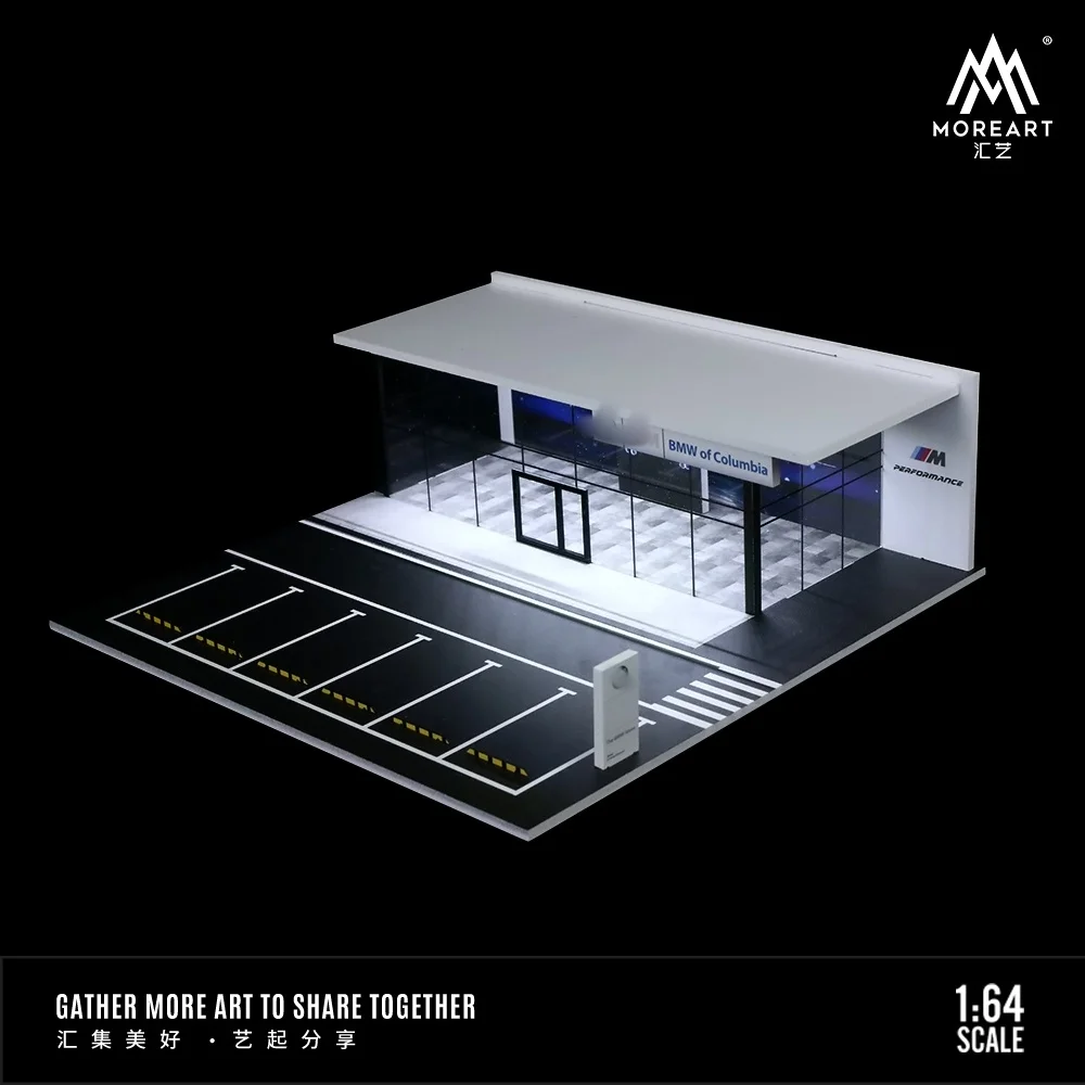 TimeMicro&MoreArt 1:64 M Power theme assembled version of the car showroom lighting scene 6