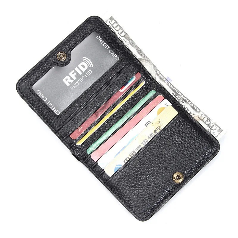 Womens Wallet RFID Blocking Small Compact Bifold Genuine Leather Pocket Wallet Mini Wallets for Ladies Purse with Multi-card Bit