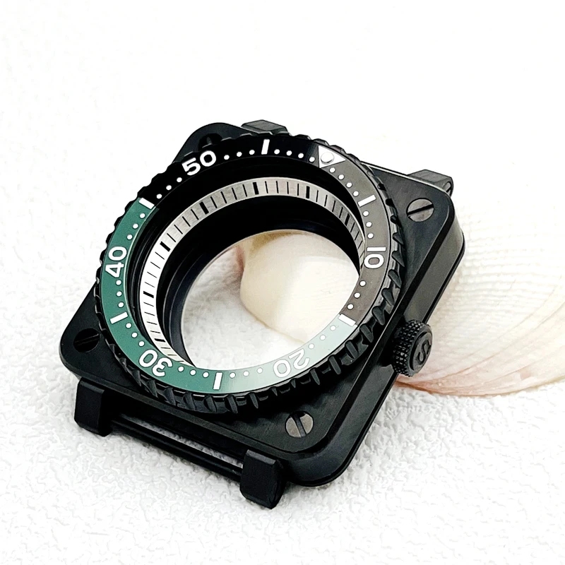 Customized Square Pilot Cockpit Watch Case with Transparent Back Cover