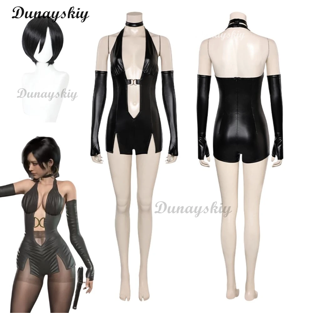 Resident Femminile 4 Ada Wong Costume Cosplay Evil Black Dress For Adult Women Outfit Fantasia Halloween Carnival Travestimento Suit