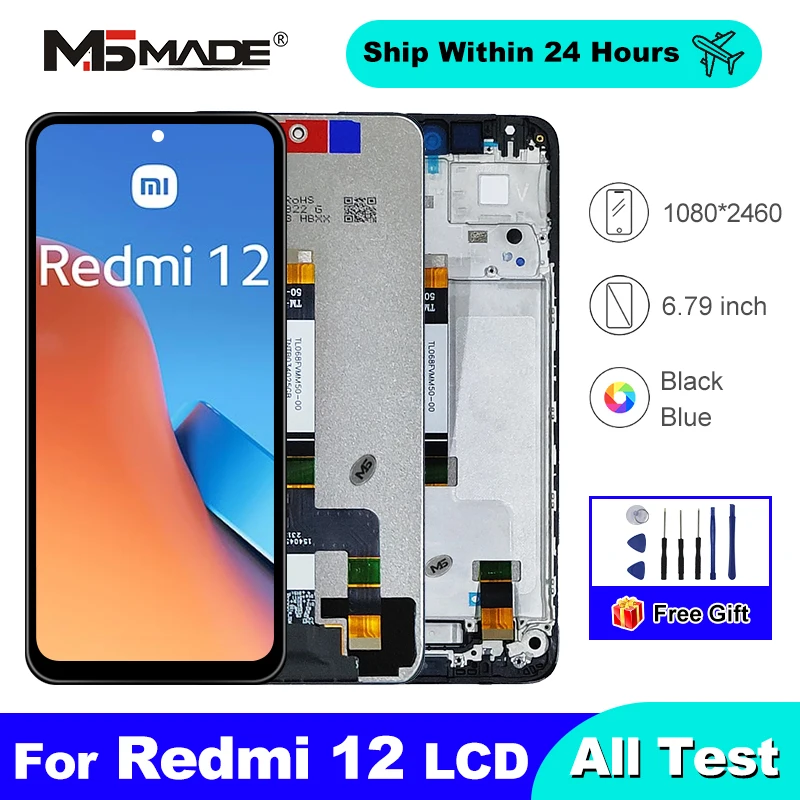 6.79 "IPS Für Xiaomi Redmi 12 LCD 23053RN02I Touch Panel Screen Digitizer Für Redmi 12 Display 23053RN02Y Ersetzen teile