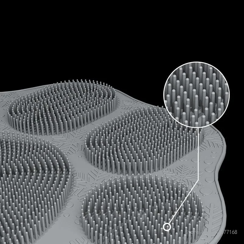 Cat Claw Shape Rubbing Feet Back Massaging Pad, Household Bathroom, Bottom Suction Cup, Non Slip Floor Bath Mats, 33x35cm, 1Pc