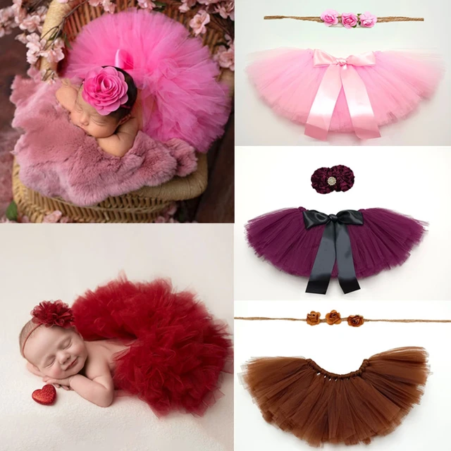  Conjunto de falda tutú para bebé, diadema de tutú rubor, falda  tutú de tul para niñas, accesorio para fotos, color rosa, Rosado : Ropa,  Zapatos y Joyería