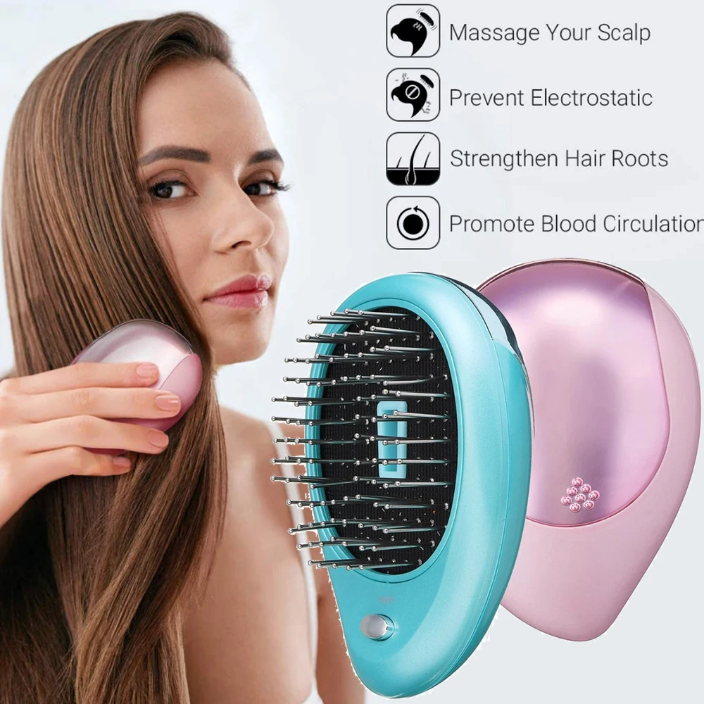 Portable Hair Brush Massage Negative Ion Care Mini Anti-Static Scalpcare Comb Modeling Styling Tools