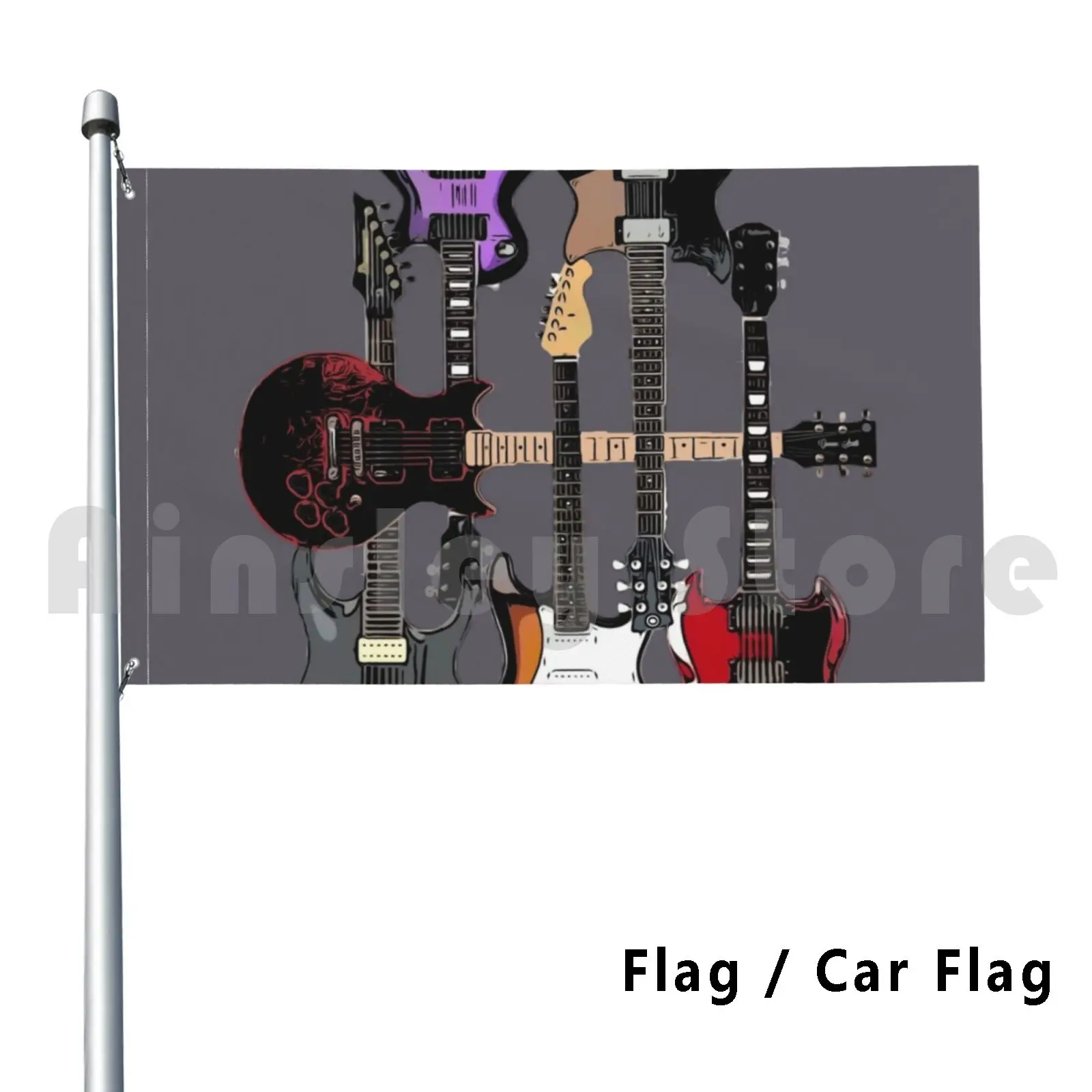Rock Guitars Flag Car Flag Funny Guitar Guitar Guitars Pattern Guitar Player Axeman Guita Hero Geek Nerd