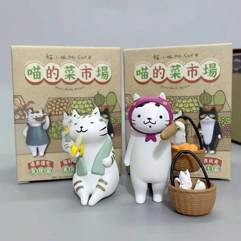 Cartoon Mofusand Meow's Vegetable Market Series Blind Box Ornamento da Scrivania Espositore da Finestra Bambola Carina Scatola Misteriosa Regali a Sorpresa - immagine 5