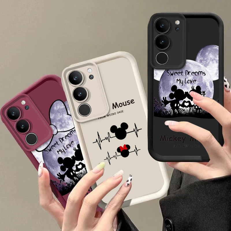 Disney Mickey White Moonlight Per Samsung Galaxy S24 S23 S22 S21 S20 Fe Ultra Plus S10 Lite 5G Eye Ladder Custodia Per Telefono