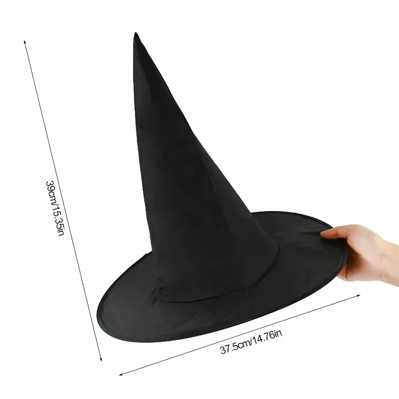 Halloween Witch Hat Kids Adults Halloween Party Cosplay Costume Props Decoration Black Wizard Cap Yard Hanging Witch Hat 1-10pcs party hat carnival hat halloween witch hat