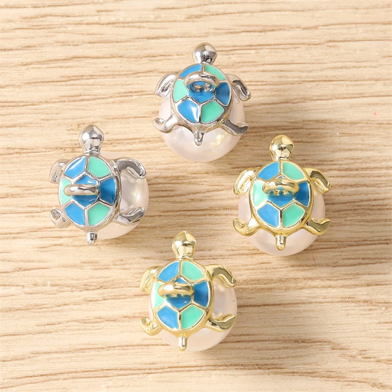5 Stück 11 x 14 mm Cartoon-Metall-Tier-Schildkröten-Anhänger für die Schmuckherstellung, Ohrringe, Halsketten, Armbänder, DIY-Bastelbedarf