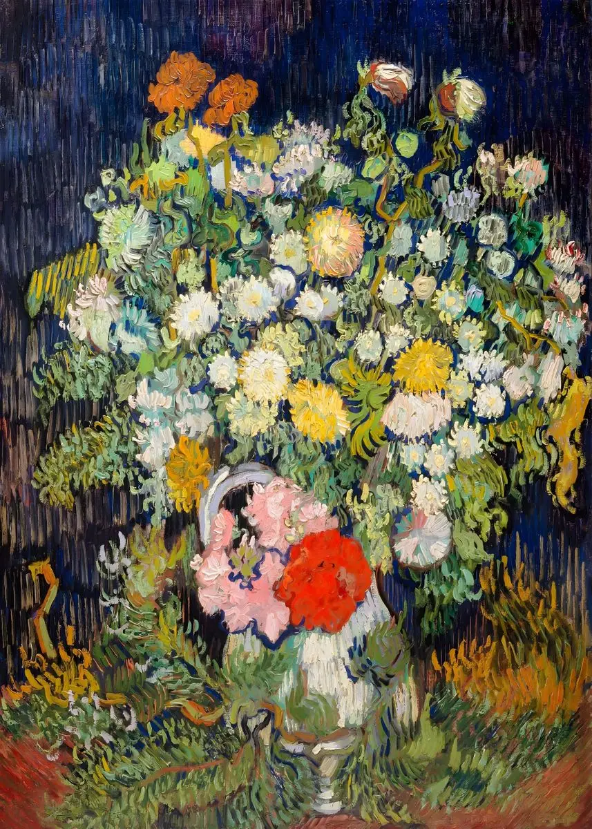 Impressionist Vincent Van Gogh Sunflowers Canvas Painting - Abstract Floral Wall Art Decor