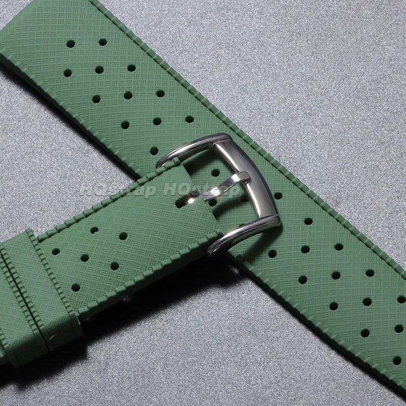 Waterproof Quick Release Perforated Silicone Watch Strap - Tropical Design