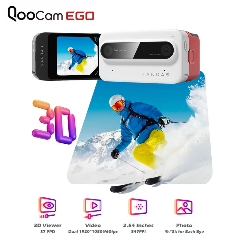 Kandao Qoocam EGO 4K Realistic 3D Camera Snap and View Instant Camera Stereo Immersion Point and Shoot Stereo Digital