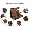 Wooden Bedside Wood Phone Docking Station Holder Wallet Stand Multifunctional Watch Storage Rack Home Desktop Decoration 4