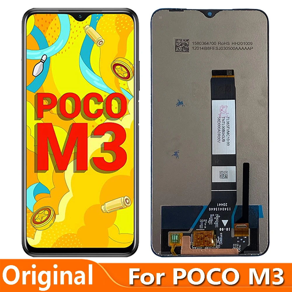 Оригинальный ЖК-дисплей 6 53 дюйма для Xiaomi Poco M3 сменный сенсорный экран дигитайзер