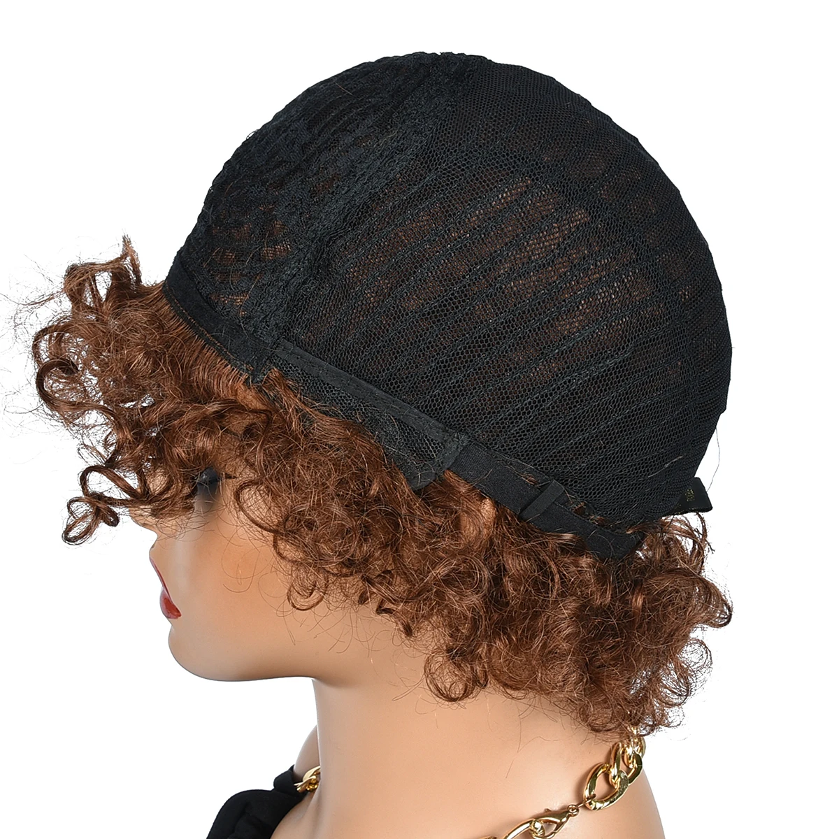 진저 컬리 픽시컷 가발  33 인모 픽시컷 가발 180% 컬러풀 머신메이드 인모 가발 착용하기 쉬운 헤어우고