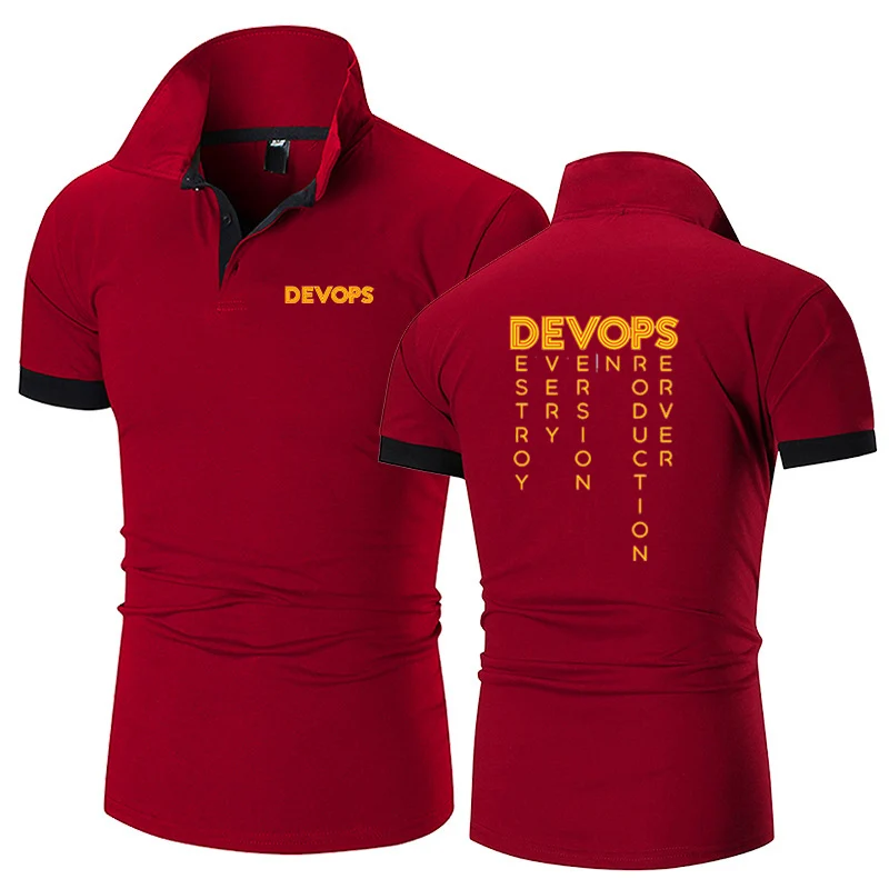 DEVOPS - The real definition of DEVOPS 2023 Mens Polo Shirts Short-sleeved Leisure comfort Breathable Summer style top Clothing