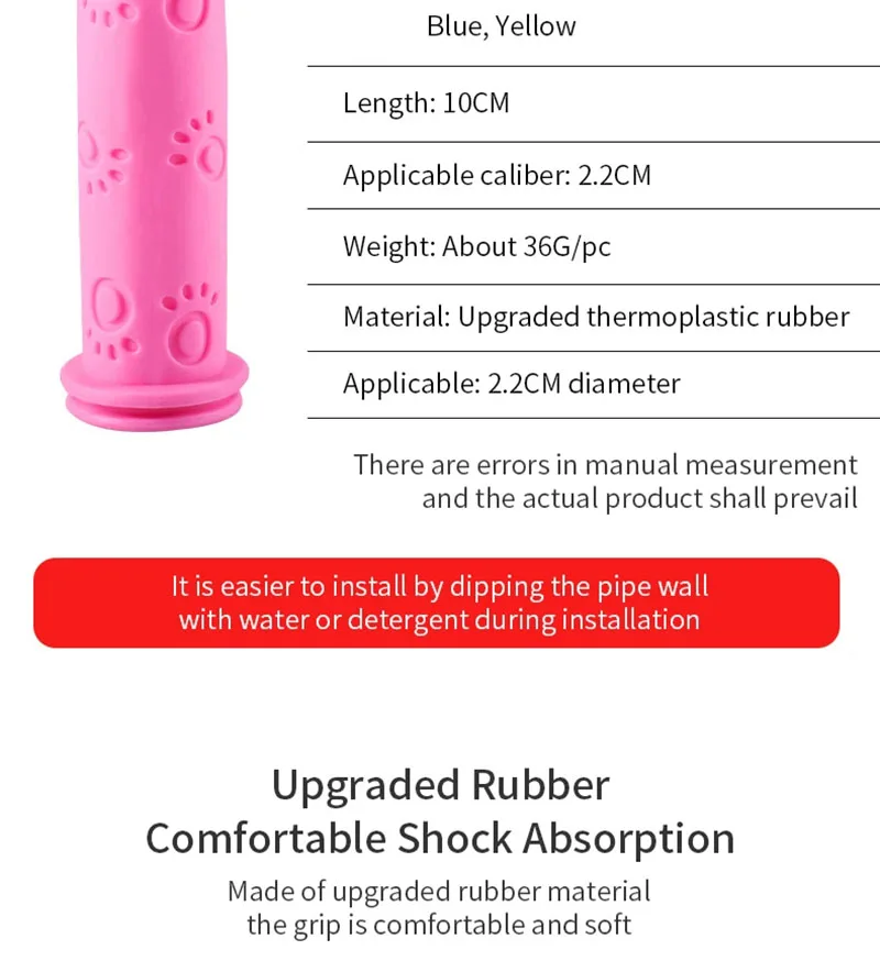 1 paar Gummi Fahrrad Lenker Griffe Anti-rutsch Kinder Mädchen Jungen Roller Lenker Bunte Streamer Dekoration Band – Detail 8