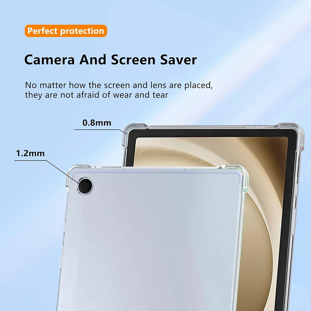 Transparent Shockproof Silicone Case, Anti-Scratch & Anti-Yellowing, Slim-Fit 11-Inch Tablet Cover