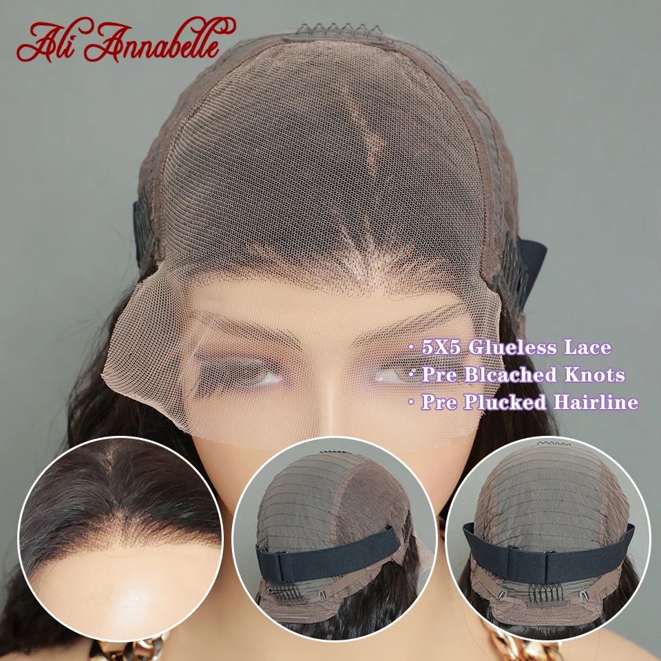 Water Curly Human Hair Wigs 5x5 Lace Closure Wig Glueless Lace Front Human Hair Wigs for Women Wet And Wavy Curly