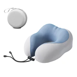 Ergonomic Travel Neck Pillow with Premium Comfort & Washable Cover (Grey)