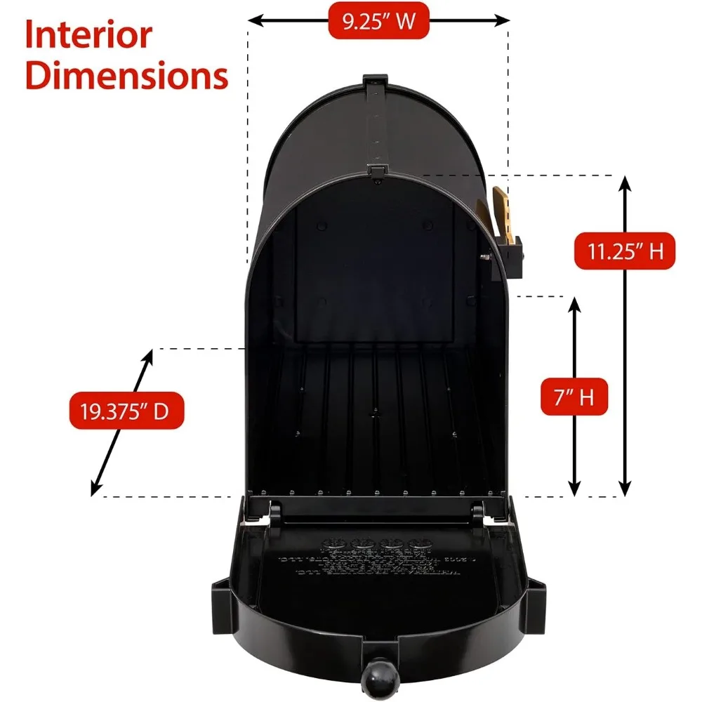 Capitol Mailbox-Black,Extra Large