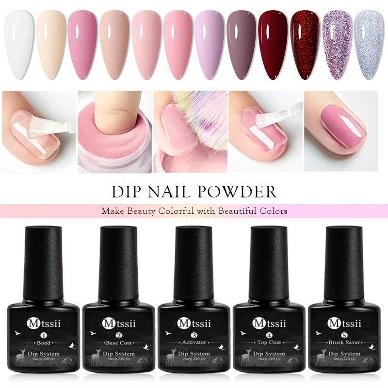 Mtssii 10G/5G Dompelen Nagelpoeder Acryl Poeder Natuurlijk Droog Niet Nodig Lamp Uitharding Dompelsysteem Voor Manicure Nagels Accessoires