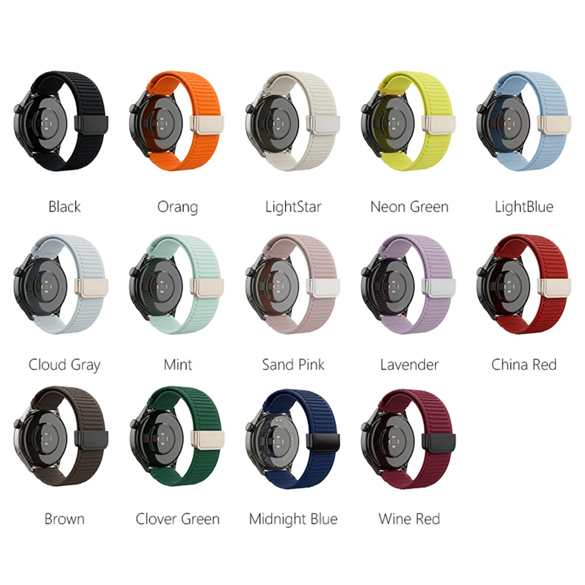 Silicone Magnetic Band – Versatile 20mm 22mm Loop Strap Bracelet