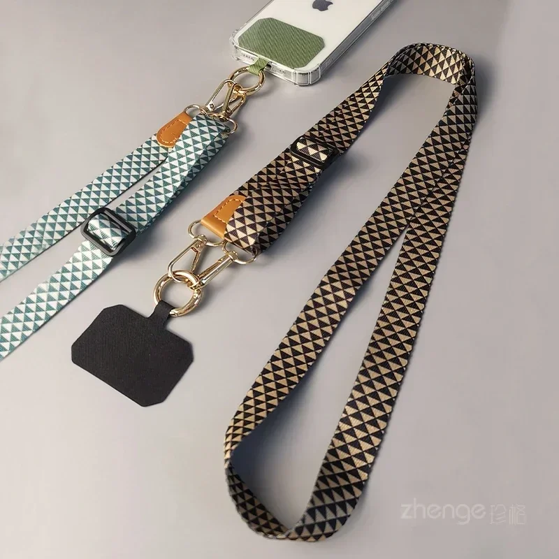 Triangular Plaid Anti-Loss Mobile Phone Crossbody Lanyard