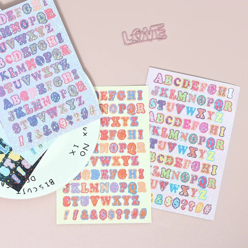 

Cartoon hand account letter flash film sticker waterproof diary account sticker star goo card DIY decorative sticker marker