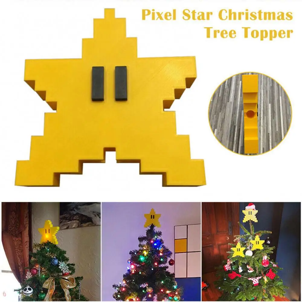 Grand pendentif étoile de mer de dessin animé de Noel, décoration d'arbre de Noël mignonne, ornement de Noël, Super Mario Bros