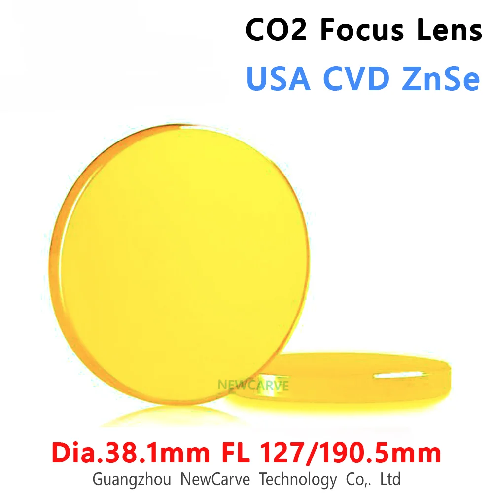 

USA CVD ZnSe CO2 Focus Lens Dia 38.1mm FL127/190.5MM For CO2 Laser Cutting Machine NEWCARVE