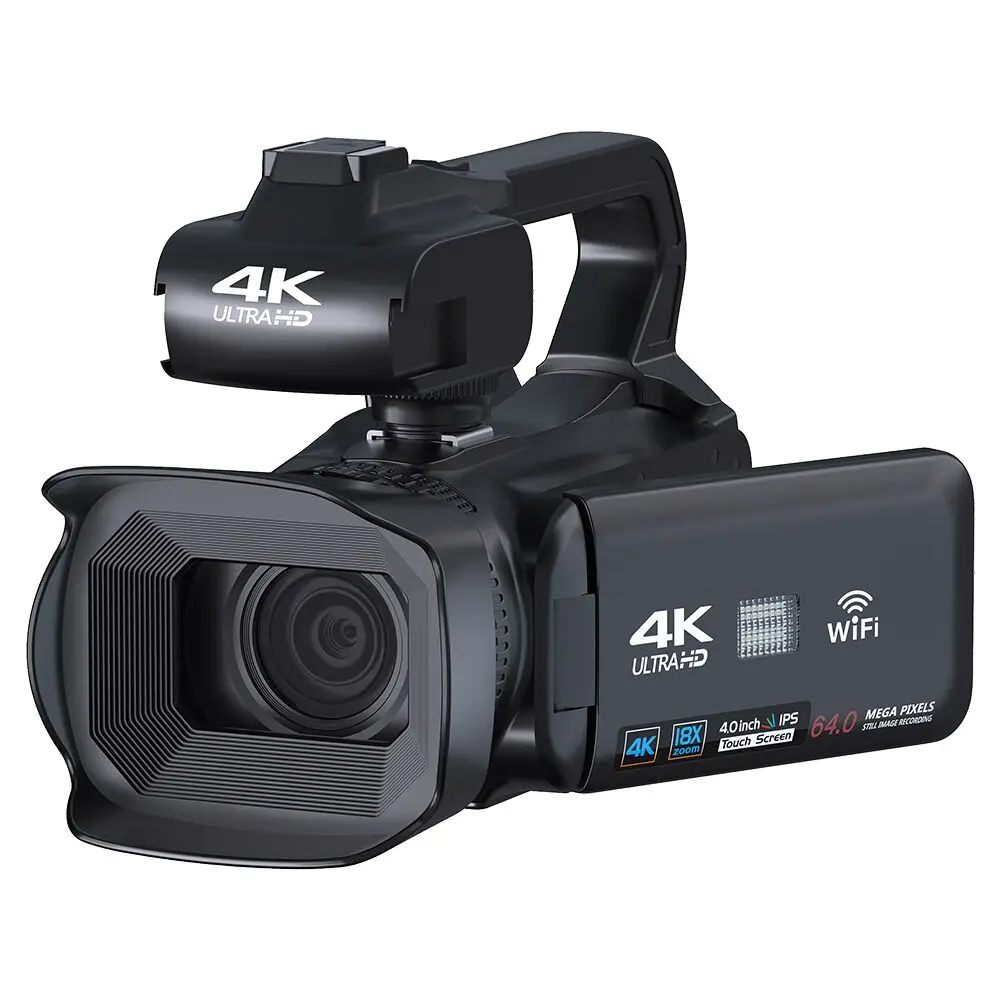 Câmera de fotografia profissional com Wi-Fi, filmadora Full HD, Youtube Video Live Streaming, câmeras digitais, ao ar livre Live Streaming, 4K