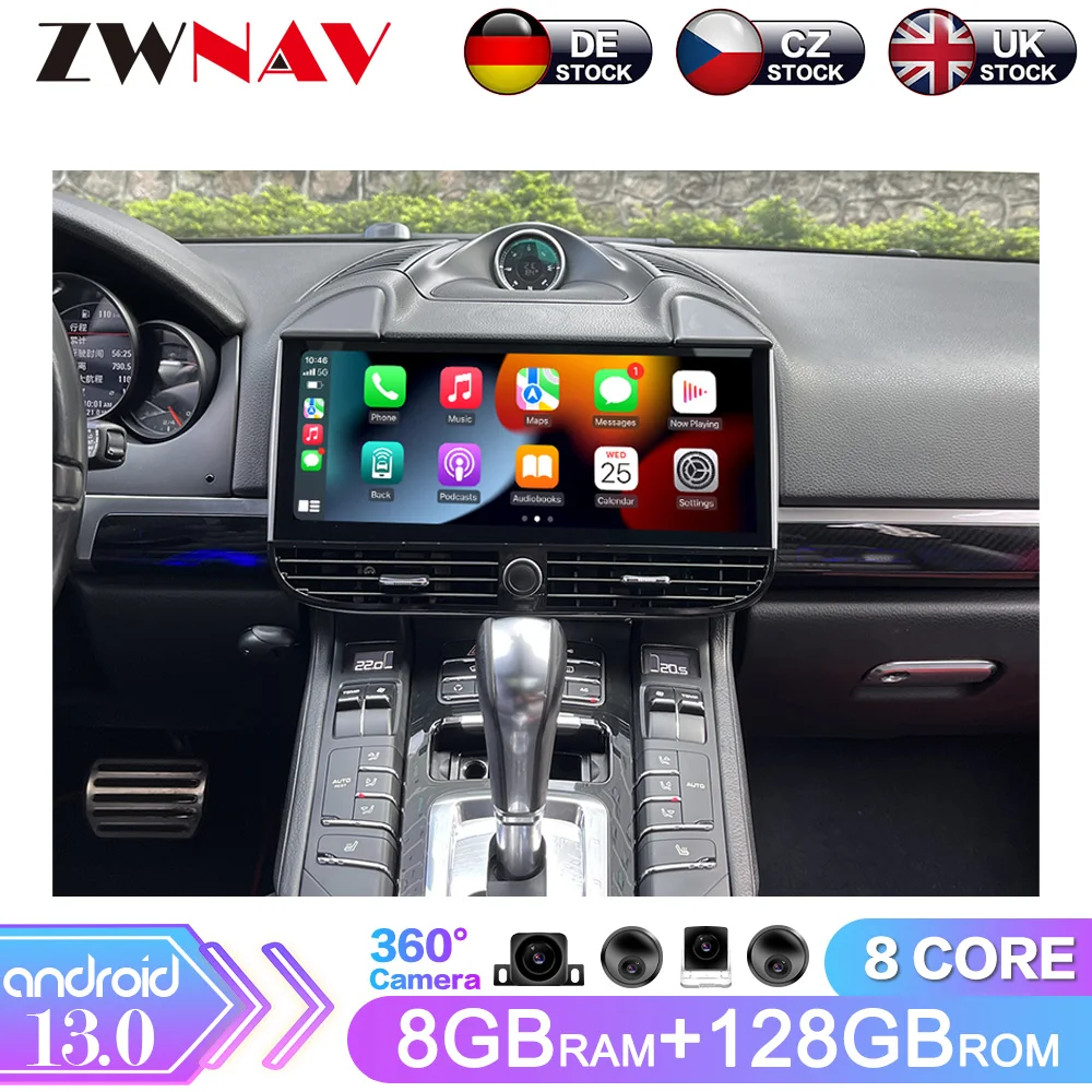 

Автомобильный радиоприемник Qualcomm Android для Porsche Cayenne 958 92A 2010-2017, мультимедийный видеоплеер, стерео, автомобильный GPS-навигатор, головное устройство Carplay