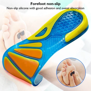 Silicone antiscivolo gel morbido sport scarpa sottopiede massaggio solette ortopediche cura del piede per piedi scarpe suola assorbimento degli urti pad nuovo 1