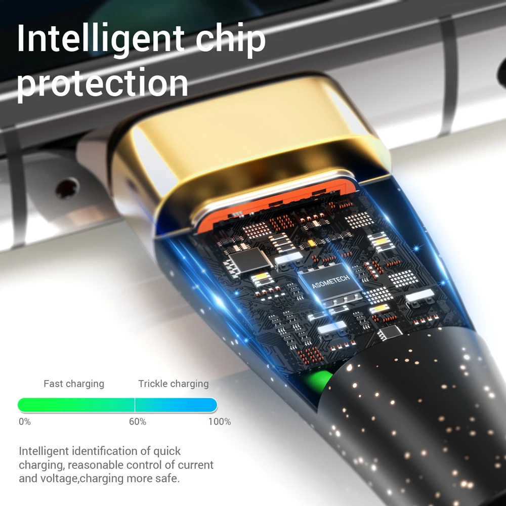 6A 100W USB C Cable 3 in 1 Fast Charging Micro USB Data Cord Phone Charger Quick Charge Cable for IPhone Oneplus Xiaomi Huawei