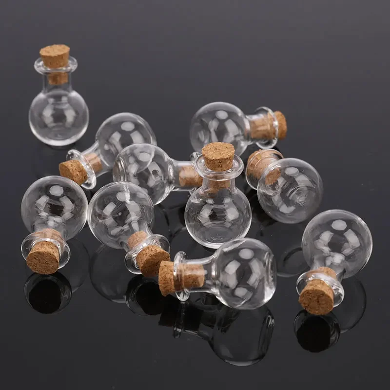 10Pcs Small Glass Bottles Miniature Potion Bottle Mini Cork Glass Vials Wedding