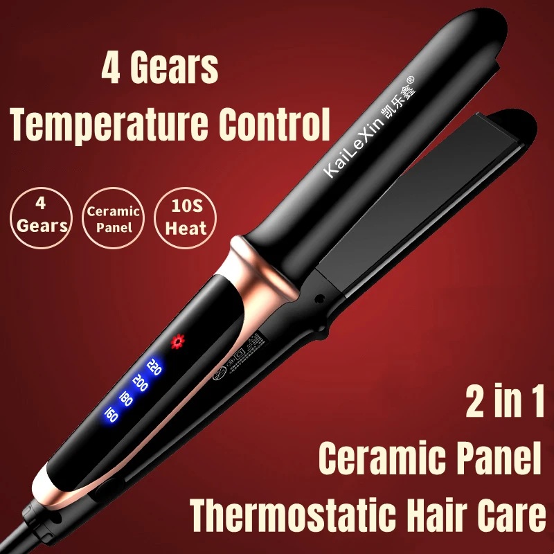 4-Gears-Adjustable-Temperature-2in1-Professional-Flat-Iron-Hair ...