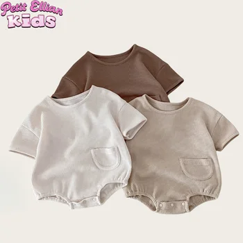 0 - 3 Y Baby Cotton Rompers - Comfortable and Stylish Onesies for Newborn Infant Available in Multiple Neutral Tones