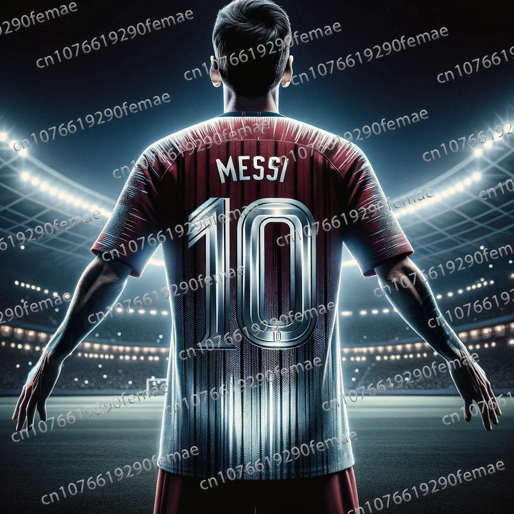 Messi Printed Men's Sports Football Shirt, Breathable, Sweat Wicking And Comfortable For Daily Football Matches And Training 4
