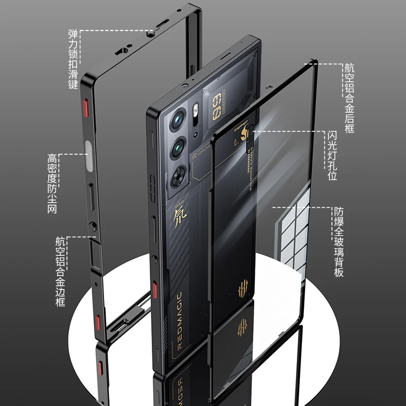 Premium Shockproof Aluminium Case with Tempered Glass & Camera Protection