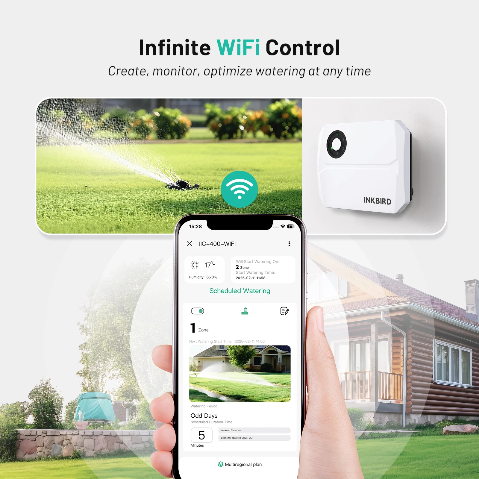 INKBIRD IIC-400-WiFi Sprinkler Controller Support Automatic Manual Watering OTA Function Smart Irrigation Controller EU/US/UK 2