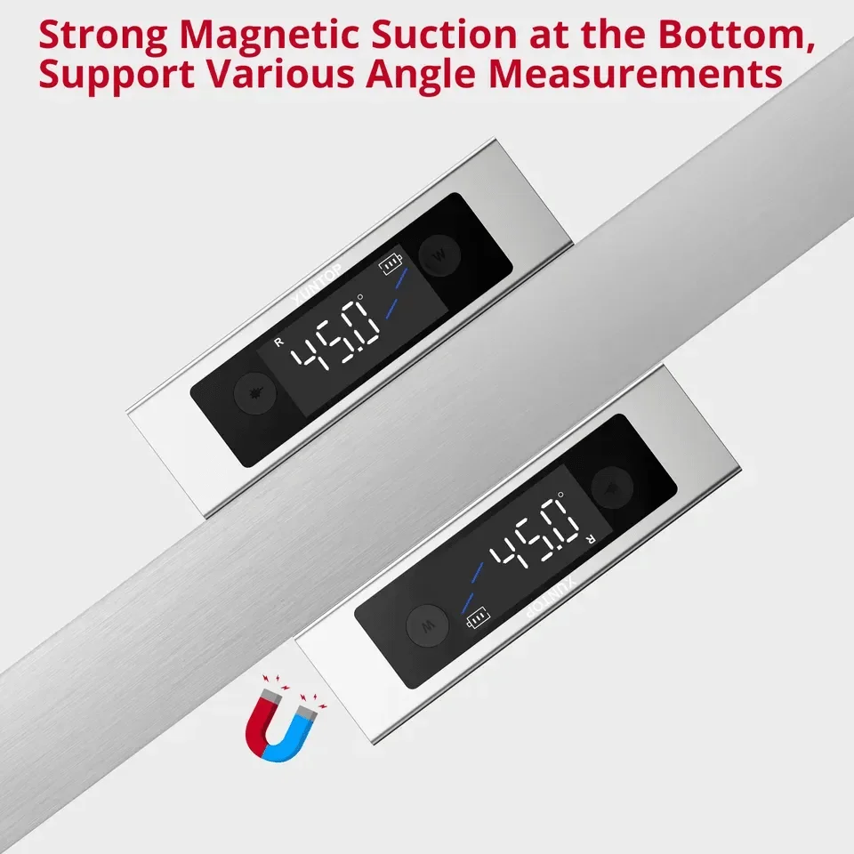 Digital Inclinometer Dual Axis Digital Angle Protractor 4 * 90&deg; with Dual LCD Display, Laser for Sawing Decoration Woodworking